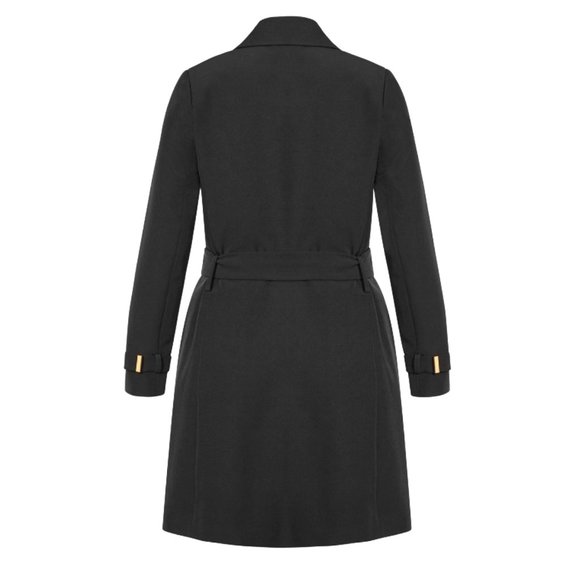 NWOT City Chic Miss Sleek Trench Black M = 18 = 2X - Picture 4 of 5
